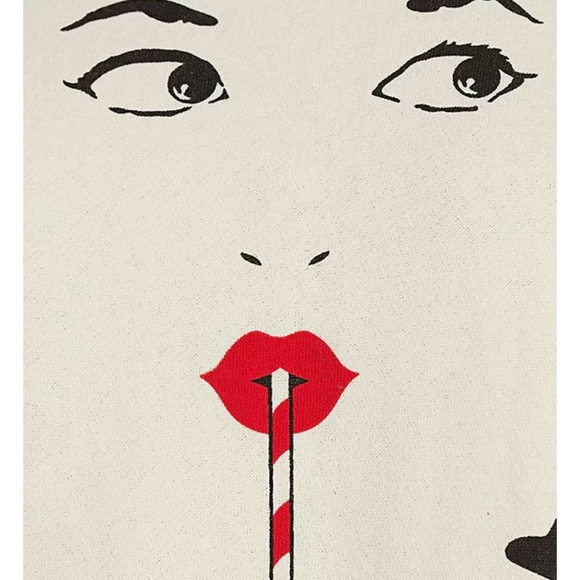 The Laundry Room Art Apres Coca-Cola Lips Graphic Relaxed Crewneck Sweatshirt - Picture 3 of 12